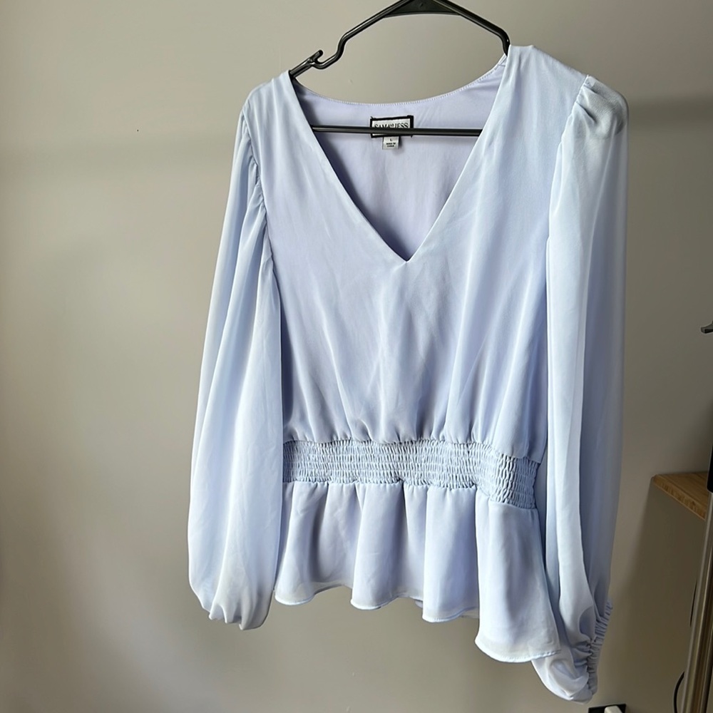 Baby blue blouse L